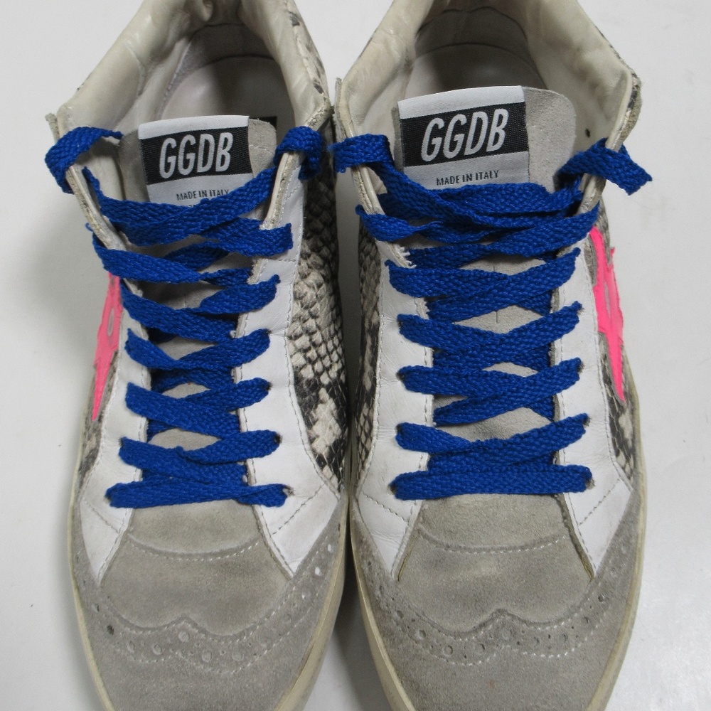 Golden Goose Women's Mid Star Python Print Wingtip Sneakers 9 US / 6 UK / 39 EU - Picture 2 of 12